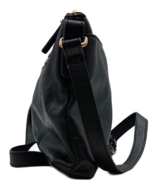 ear PAPILLONNER（イアパピヨネ）ear PAPILLONNER (イアパピヨネ) レザーショルダーバッグ ブラックの古着・服飾アイテム