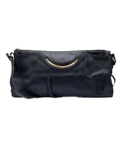 ear PAPILLONNER（イアパピヨネ）ear PAPILLONNER (イアパピヨネ) レザーショルダーバッグ ブラックの古着・服飾アイテム