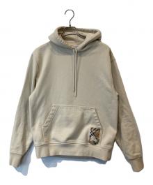 BURBERRY（バーバリー）の古着「チェックラベル コットンフーディー 8103513」｜ベージュ