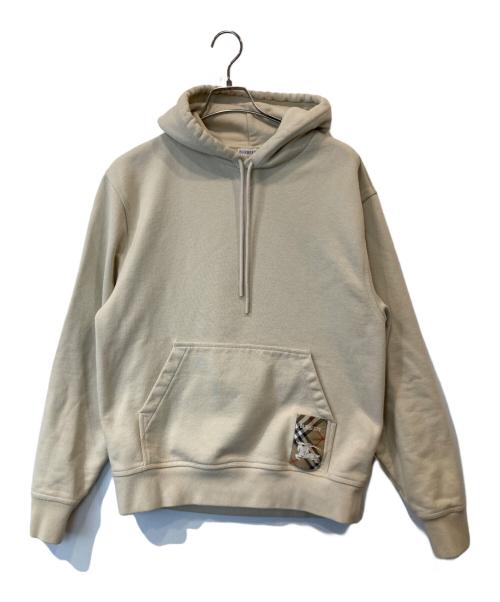 BURBERRY（バーバリー）BURBERRY (バーバリー) チェックラベル コットンフーディー 8103513 ベージュ サイズ:Lの古着・服飾アイテム