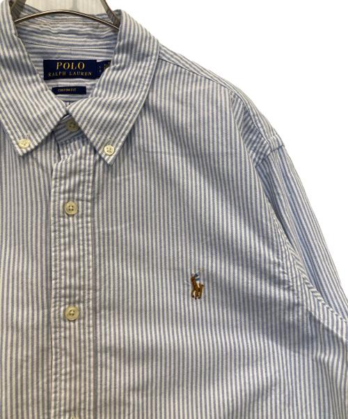 POLO RALPH LAUREN（ポロ・ラルフローレン）POLO RALPH LAUREN (ポロ・ラルフローレン) ストライプシャツ スカイブルー×ホワイト サイズ:Lの古着・服飾アイテム