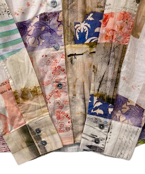 Desigual（デシグアル）Desigual (デシグアル) ポストカード柄のシャツ　25WWCW18 ベージュ サイズ:Lの古着・服飾アイテム