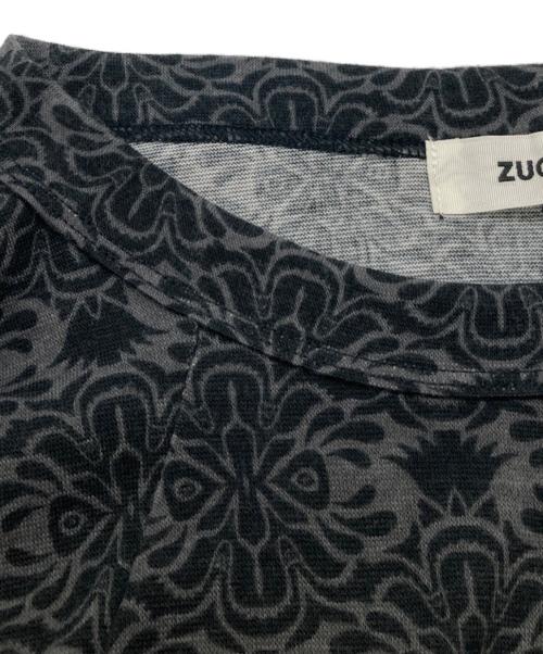 ZUCCA（ズッカ）ZUCCA (ズッカ) エスニックフラワージャージィーワンピース ZU51JH162 グレー サイズ:Mの古着・服飾アイテム