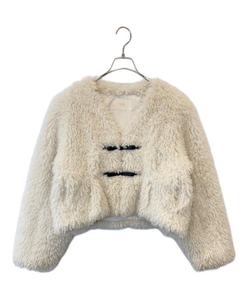 eimy istoire（エイミーイストワール）eimy istoire (エイミーイストワール) French poodle fur リボンジャケット 1124501002-0 アイボリー サイズ:FREEの古着・服飾アイテム