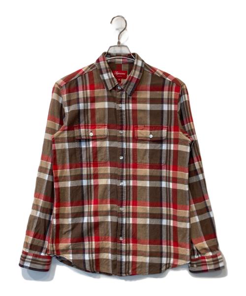 SUPREME（シュプリーム）SUPREME (シュプリーム) Multi Plaid Flannel Shirt（マルチチェックフランネルシャツ） レッド サイズ:Mの古着・服飾アイテム