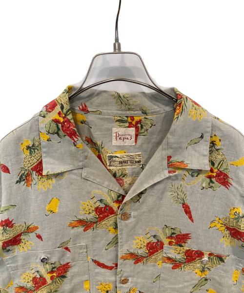 PAPAS（パパス）PAPAS (パパス) アロハシャツ グレー サイズ:Mの古着・服飾アイテム