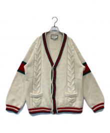 GUCCI（グッチ）の古着「cable knit wool cardigan ケーブル ニット ウール カーディガン 497037 X1561」｜アイボリー