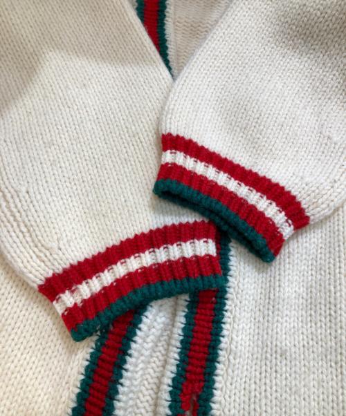 GUCCI（グッチ）GUCCI (グッチ) cable knit wool cardigan ケーブル ニット ウール カーディガン 497037 X1561 アイボリー サイズ:XLの古着・服飾アイテム