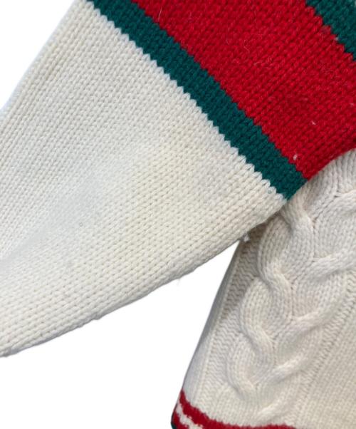 GUCCI（グッチ）GUCCI (グッチ) cable knit wool cardigan ケーブル ニット ウール カーディガン 497037 X1561 アイボリー サイズ:XLの古着・服飾アイテム