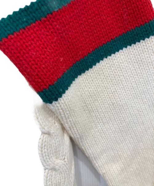 GUCCI（グッチ）GUCCI (グッチ) cable knit wool cardigan ケーブル ニット ウール カーディガン 497037 X1561 アイボリー サイズ:XLの古着・服飾アイテム