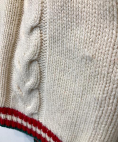 GUCCI（グッチ）GUCCI (グッチ) cable knit wool cardigan ケーブル ニット ウール カーディガン 497037 X1561 アイボリー サイズ:XLの古着・服飾アイテム