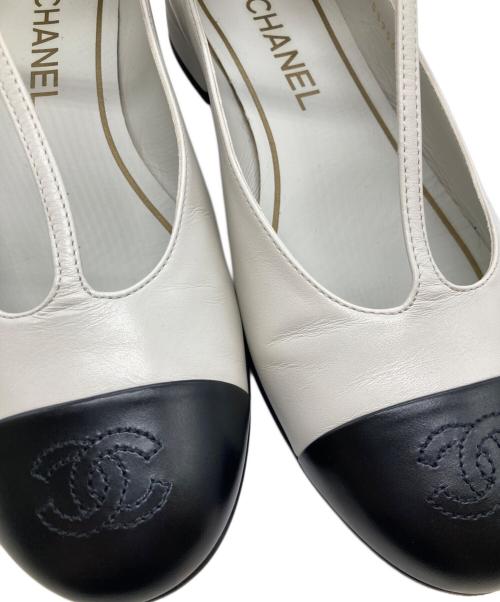 傷あり（シャネル）傷あり (シャネル) メリージェーンTストラップパンプス G39562 ホワイト サイズ:37Cの古着・服飾アイテム