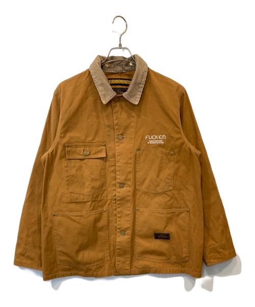 NEIGHBORHOOD（ネイバーフッド）NEIGHBORHOOD (ネイバーフッド) DUCK COVERALL（ダックカバーオール）　182AQNH-JKM01 ブラウン サイズ:Mの古着・服飾アイテム
