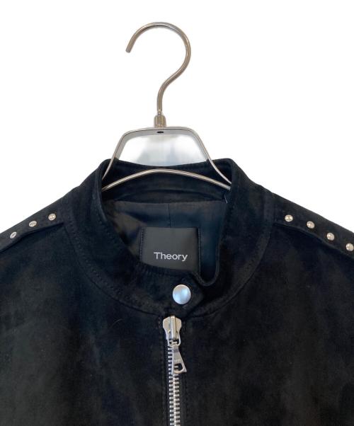 theory（セオリー）theory (セオリー) Wilmore Suede Bavewick SM（ウィルモア スエード バブウィック SM） レザー スタッズ ジャケット01-6460810 ブラック サイズ:Sの古着・服飾アイテム