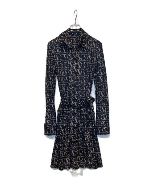 BURBERRY LONDON（バーバリーロンドン）BURBERRY LONDON (バーバリーロンドン) 総柄ワンピース ブラック サイズ:38の古着・服飾アイテム