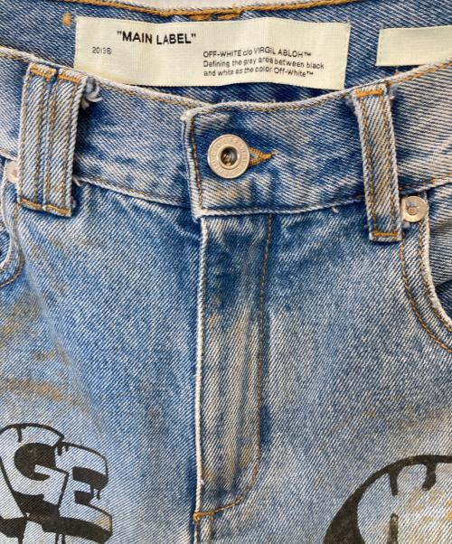 OFFWHITE（オフホワイト）OFFWHITE (オフホワイト) Graffiti Oversize Tomboy Jeans（グラフィティオーバーサイズトムボーイジーンズ）OWYA012F19773062 インディゴ サイズ:25の古着・服飾アイテム