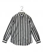 FRED PERRYフレッドペリー）の古着「ストライプシャツ」｜グレー×ホワイト