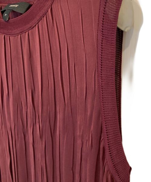 theory（セオリー）theory (セオリー) プリーツワンピース　01-0205509 ワインレッド サイズ: Pの古着・服飾アイテム