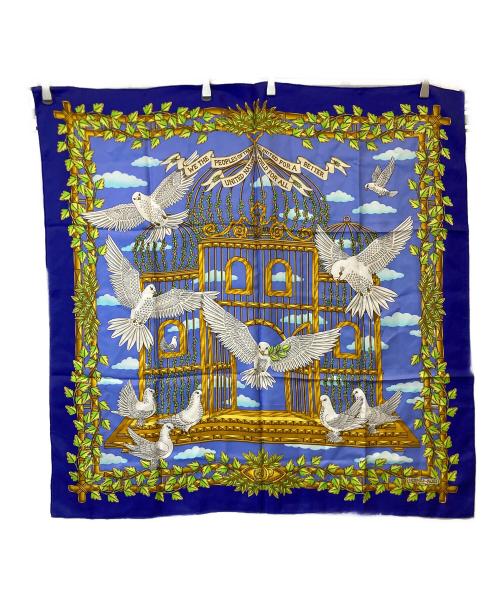HERMES（エルメス）HERMES (エルメス) カレ90 シルクスカーフ  Envol 飛翔 ブルー サイズ:FREEの古着・服飾アイテム