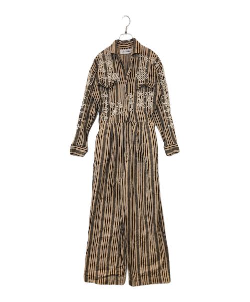 sara mallika（サラマリカ）sara mallika (サラマリカ) 6(ROKU) BEAUTY&YOUTH (ロク ビューティーアンドユース) オールインワン　020822SP4 ベージュ サイズ:表記無しの古着・服飾アイテム