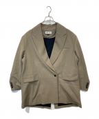ZARA×MAISON SPECIALザラ×メゾンスペシャル）の古着「オーバーサイズブレザー トップステッチジャケット」｜ベージュ