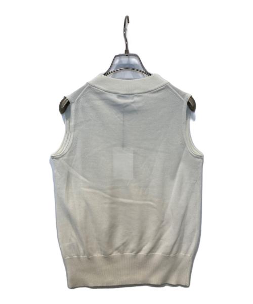 theory（セオリー）theory (セオリー) Icy Cotton Aviator Shell（アイシーコットン アビエイターシェル） ニットベスト　01-0201729 ホワイト サイズ:S 未使用品の古着・服飾アイテム