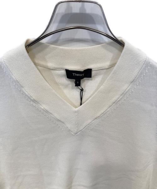 theory（セオリー）theory (セオリー) Icy Cotton Aviator Shell（アイシーコットン アビエイターシェル） ニットベスト　01-0201729 ホワイト サイズ:S 未使用品の古着・服飾アイテム