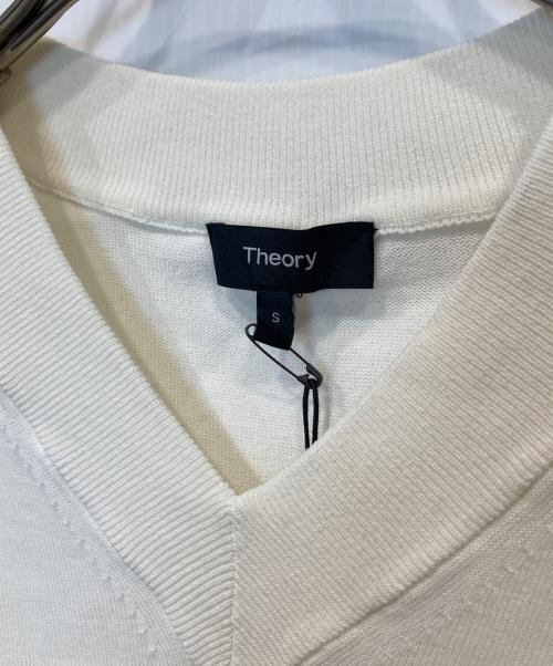 theory（セオリー）theory (セオリー) Icy Cotton Aviator Shell（アイシーコットン アビエイターシェル） ニットベスト　01-0201729 ホワイト サイズ:S 未使用品の古着・服飾アイテム