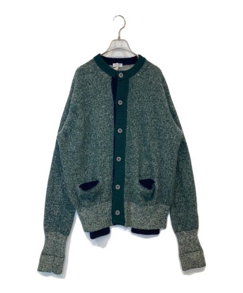 MAATEE&SONS（マーティーアンドサンズ）MAATEE&SONS (マーティーアンドサンズ) 強撚ひょっとこクルーネックカーディガン　MT2303-0105 グリーン サイズ:3 未使用品の古着・服飾アイテム