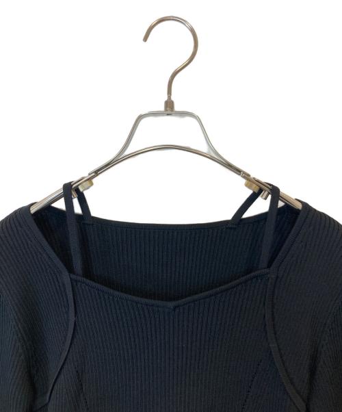 MERCURY DUO（マーキュリーデュオ）MERCURY DUO (マーキュリーデュオ) ボレロレイヤード風ニットドッキングワンピース　002450300901-01 ブラック サイズ:Sの古着・服飾アイテム