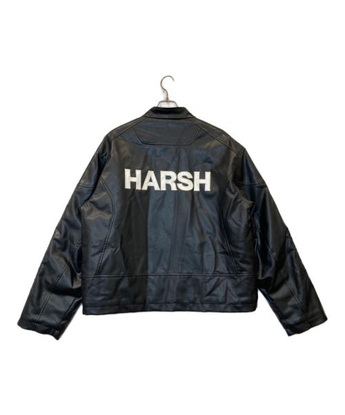 HARSH AND CRUEL（ハーシュアンドクルーエル）HARSH AND CRUEL (ハーシュアンドクルーエル) フェイクレザージャケット ブラック サイズ:Lの古着・服飾アイテム
