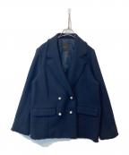 Spick and Spanスピックアンドスパン）の古着「ファンシーツィードダブルブレストジャケット 22010200703030」｜ネイビー