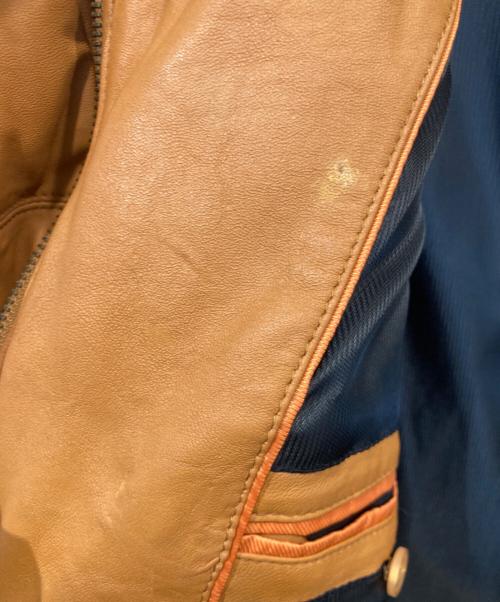 LICORICE（リコリス）LICORICE (リコリス) ラムレザーダウンジャケット ブラウン サイズ:Lｌの古着・服飾アイテム