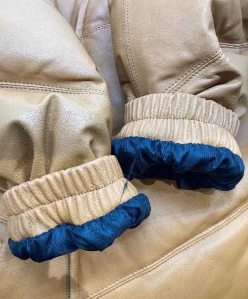 LICORICE（リコリス）LICORICE (リコリス) ラムレザーダウンジャケット ブラウン サイズ:Lｌの古着・服飾アイテム