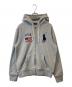 POLO RALPH LAUREN（ポロ・ラルフローレン）の古着「USA星条旗 ビッグポニージップパーカー」｜グレー