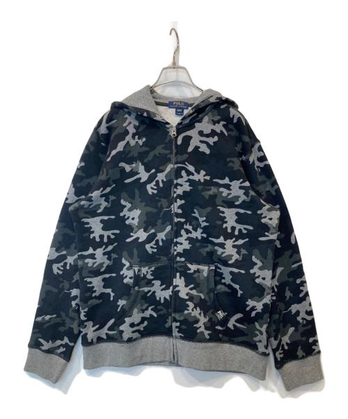 POLO RALPH LAUREN（ポロ・ラルフローレン）POLO RALPH LAUREN (ポロ・ラルフローレン) 迷彩ジップパーカー ブラック サイズ:XLの古着・服飾アイテム
