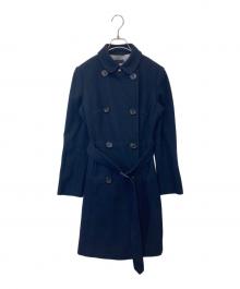 Paul Smith BLACK（ポールスミスブラック）の古着「裏地プリントメルトンダブルボタンコート」｜ネイビー