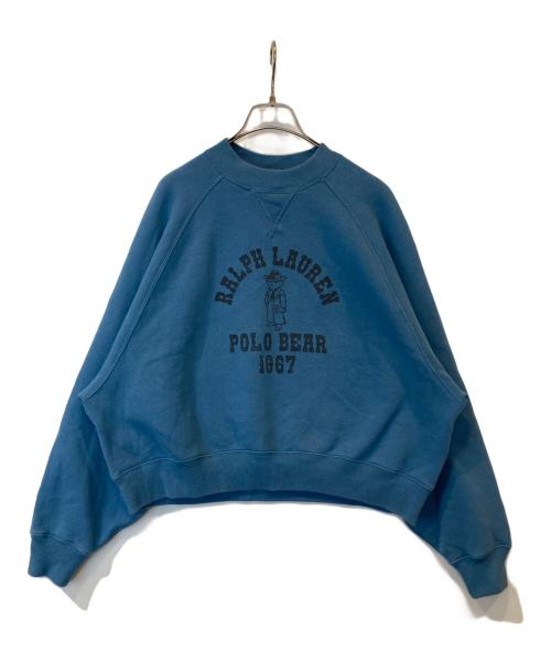 POLO RALPH LAUREN（ポロ・ラルフローレン）POLO RALPH LAUREN (ポロ・ラルフローレン) Polo ベア オーバーサイズ フリース クルーネック ブルー サイズ: XSの古着・服飾アイテム