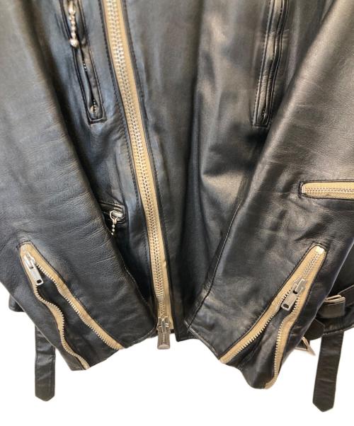 PURE GOLD（ピュアゴールド）pure gold (ピュアゴールド) ダブルライダースジャケット MFP5401 ブラック サイズ:1の古着・服飾アイテム