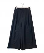 LAD MUSICIANラッドミュージシャン）の古着「WOOL GABARDINE 2TUCK WIDE パンツ　ウールギャバジンツータックワイドパンツ　2221-555」｜ブラック
