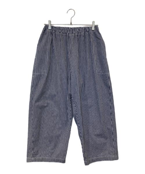 homspun（ホームスパン）homspun (ホームスパン) 10オンスデニムギャザーパンツ　252-3383 ネイビー×ホワイト サイズ:Mの古着・服飾アイテム