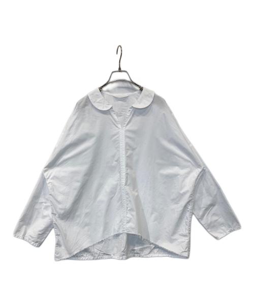 homspun（ホームスパン）homspun (ホームスパン) ハイカウントクロス丸襟プルオーバーブラウス　252-5749 ホワイト サイズ:Freeの古着・服飾アイテム