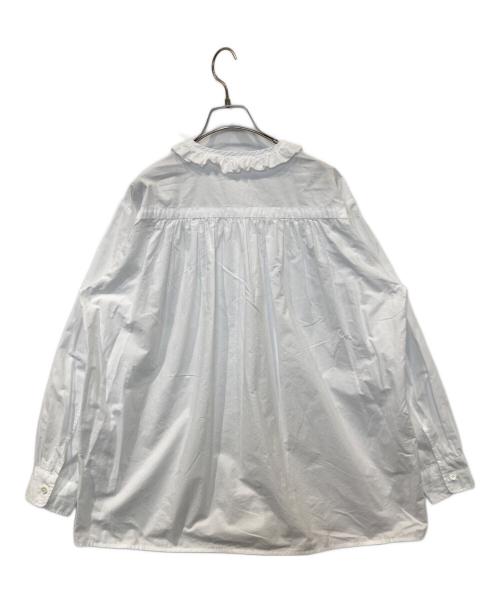 homspun（ホームスパン）homspun (ホームスパン) ハイカウントクロスフリルブラウス　252-5748 ホワイト サイズ:Freeの古着・服飾アイテム