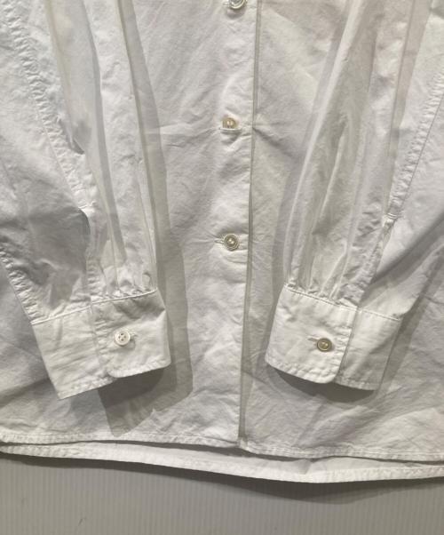 homspun（ホームスパン）homspun (ホームスパン) ハイカウントクロスフリルブラウス　252-5748 ホワイト サイズ:Freeの古着・服飾アイテム