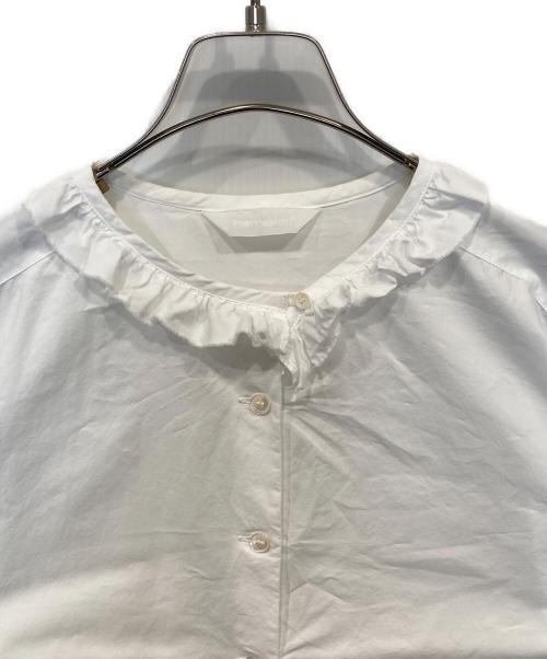 homspun（ホームスパン）homspun (ホームスパン) ハイカウントクロスフリルブラウス　252-5748 ホワイト サイズ:Freeの古着・服飾アイテム