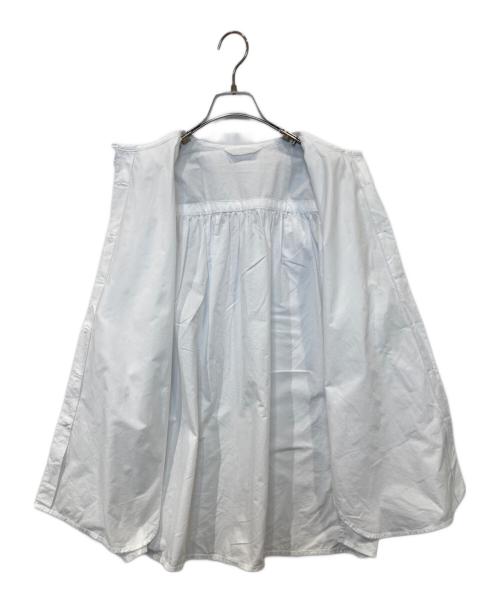 homspun（ホームスパン）homspun (ホームスパン) ハイカウントクロスフリルブラウス　252-5748 ホワイト サイズ:Freeの古着・服飾アイテム