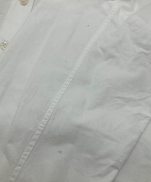 homspun（ホームスパン）homspun (ホームスパン) ハイカウントクロスフリルブラウス　252-5748 ホワイト サイズ:Freeの古着・服飾アイテム