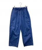 homspunホームスパン）の古着「高密度ウェポンひもワイドパンツ」｜ブルー
