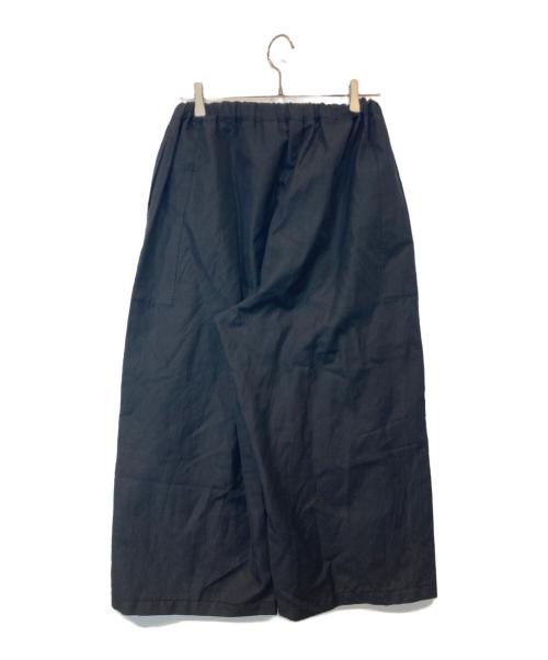 homspun（ホームスパン）homspun (ホームスパン) ウールリネンギャザーワイドパンツ　252-3389 ブラック サイズ:Sの古着・服飾アイテム