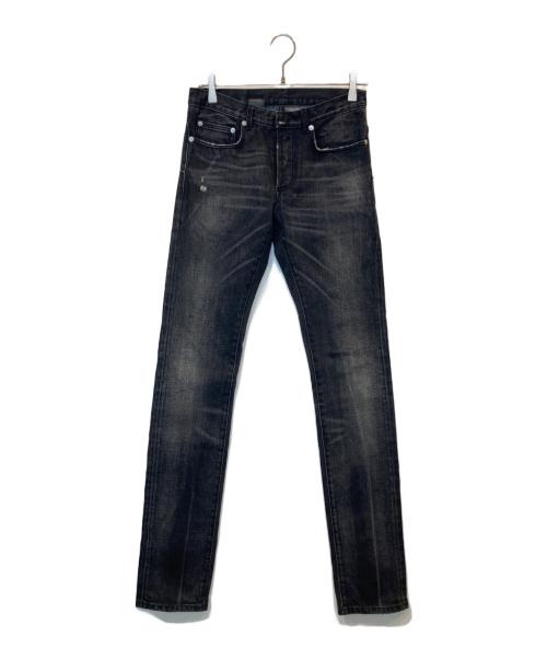 DIOR HOMME（ディオール オム）DIOR HOMME (ディオール オム) FLY BY NIGHT 加工ブラックデニム　　163D005TX067 ブラック サイズ:27の古着・服飾アイテム